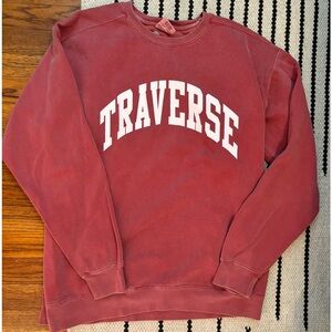 Comfort Colors Pure Detroit Traverse City Michigan Sweatshirt Size Women’s Large